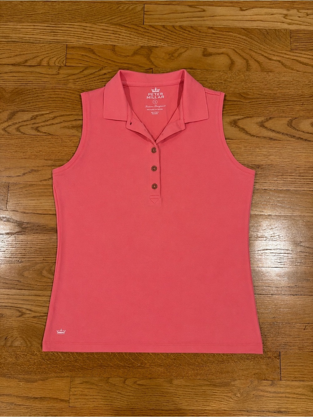 New Peter Millar Sleeveless Polo Tank Top - Coral